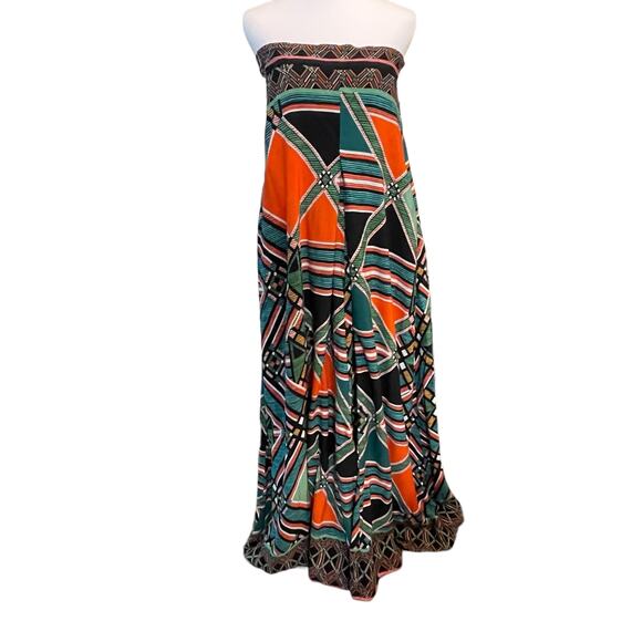 Fate Tie Back Strapless Taitha Jumpsuit Size Small Multi Geometric Tribal Womens - Picture 9 of 9